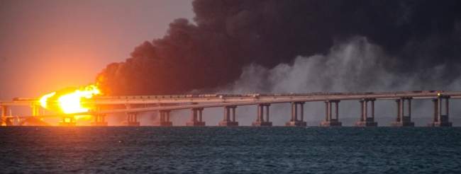 The Crimean Bridge on October 8, 2022. Photo: AP