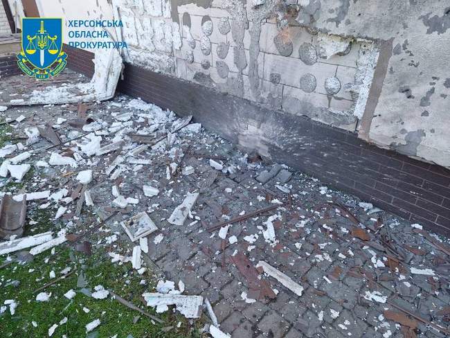 Consequences of the shelling. Photo: Kherson Regional Prosecutor's Office