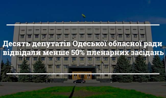 Топ-10 прогульників сесій серед депутатів Одеської обласної ради