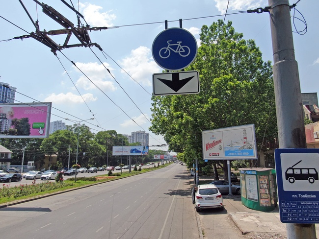 В Одесі з'явилася перша в місті велосипедна смуга на дорозі