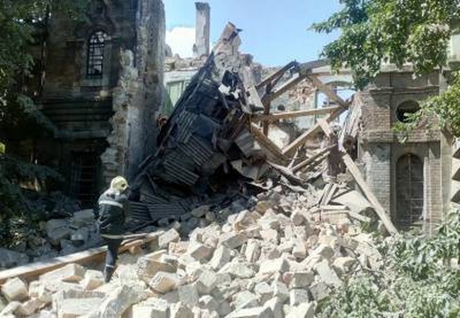 В Одессе рухнул фасад «Масонского дома»    