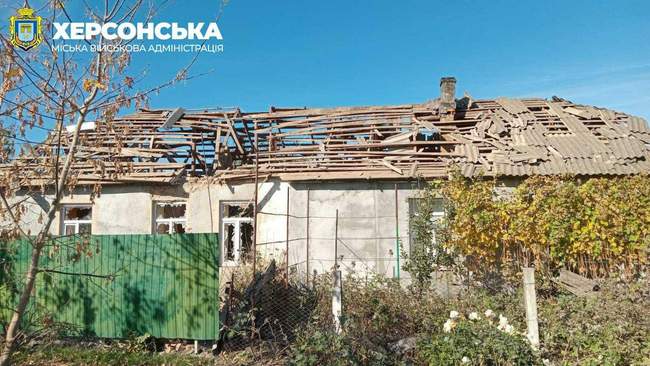 Consequences of the shelling of Zelenivka. Photo: Kherson MBA