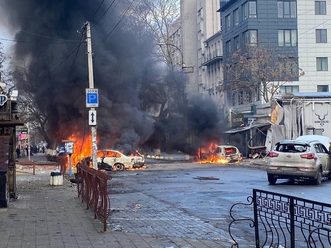Обстріл Херсона 24 грудня. Фото: Кирило Тимошенко/telegram