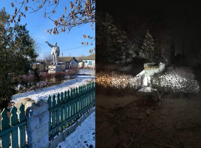 Активісти вночі зламали один з останніх пам'ятників Леніну на Одещині