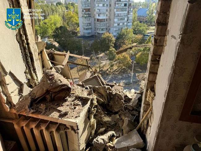 Consequences of the shelling. Photo: Kherson Regional Prosecutor's Office