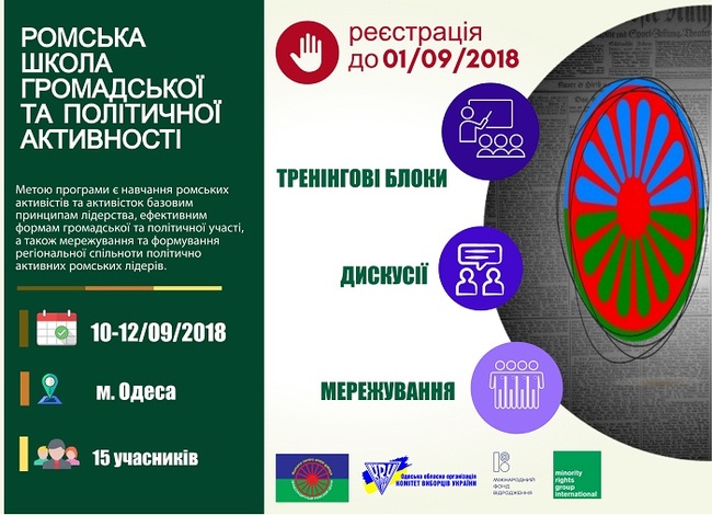 Ромських лідерів Півдня України запрошують на навчання з питань громадської та політичної активності