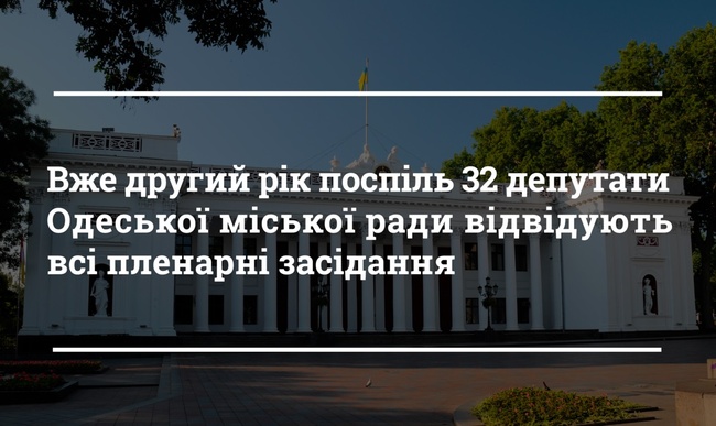 Два депутати Одеської міської ради відвідали менше половини засідань сесій протягом року